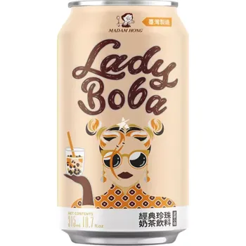 Bubble tea Lady Boba Bubble Tea nápoj Original 315 ml (Nealkoholický nesycený nápoj Lady Boba original s praskajícími tapiokovými kuličkami 315 ml)