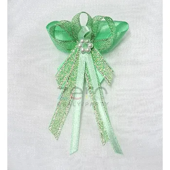 Svatební dekorace Vonička (vývazek) svatební - mátová-mátová s perlovým květem II