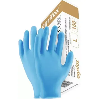 Pracovní rukavice Ogrifox OX-NIT rukavice bez pudru modré 100 KS