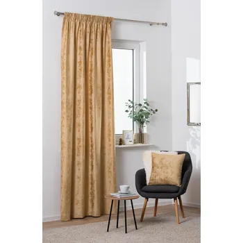 Dekorační široký velvet závěs s řasící páskou FES zlatá 200x245 cm nebo 200x260 cm (cena za 1 kus) MyBestHome Rozměr: 200x245 cm Závěs je vhodný díky šířce 200 cm na široká okna.