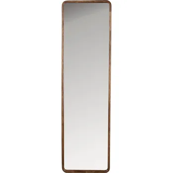 Zrcadlo White Label Hnědé dřevěné závěsné zrcadlo WLL NYKO 120 x 34 cm