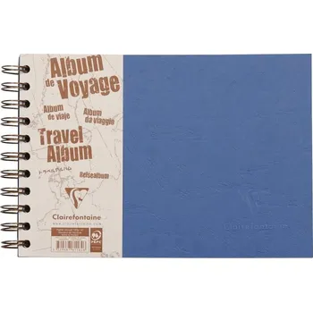 Fotoalbum Clairefontaine Album kroužkové modré cestovní (120;160g/m2, 40 listů) 21×14,8cm