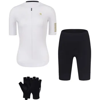 cyklistický dres RIVANELLE Cyklistický mega set - VICTORIOUS GOLD - bílá/černá