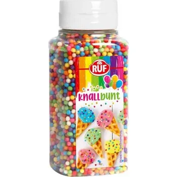 Jedlá dekorace na dort RUF 12572 cukrové zdobení barevné perličky 125 g