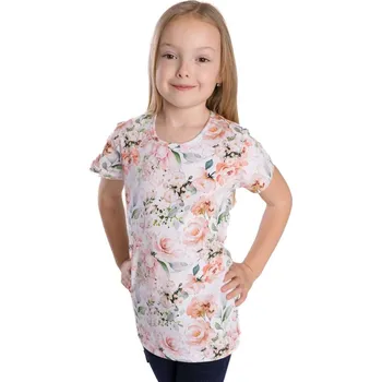 Dívčí tričko Betty mode bílé s květy