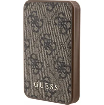 Powerbanka Guess Powerbank 15W GUPB5LP4GEGW Guess Powerbank 15W 5000mAh 4G kožené kovové logo – hnědé