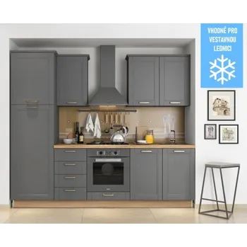 Kuchyňská linka Kuchyňská linka 250 Artis - šedá/ořech pacifik