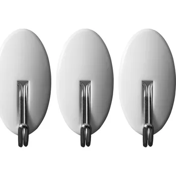 Vorel háčky nástěnné samolepící 3ks ovál, kov. nosn. 0,8kg TO-74751