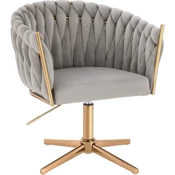 LuxuryForm DESIGN Židle NORDEN VELUR na zlatém kříži - světle šedá