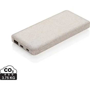 Powerbanka Powerbanka 10 000 mAh z pšeničné slámy, Firemní dárkové předměty s vlastním potiskem