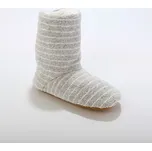 Blancheporte Vysoké pruhované bačkory s kožešinovou imitací šedá 36/37