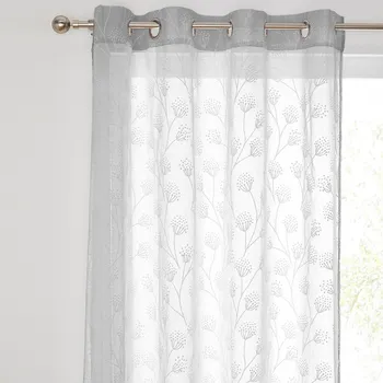 Sprchový závěs Blancheporte Voálový závěs zakončený očky, motiv louky šedá 140x145 cm