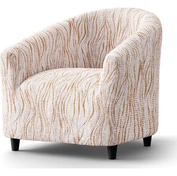 Napínací potah Blancheporte Extra pružný s potiskem vlnek na křeslo cabriolet béžová křeslo