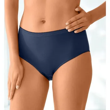 Kalhotky Blancheporte Sada 3 kalhotek maxi z pružné bavlny nám.modrá+terakota+žlutá 54/56