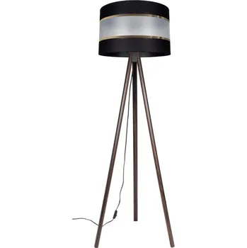 Lampička Stojací lampa CORAL 1xE27/60W/230V hnědá/černá/zlatá