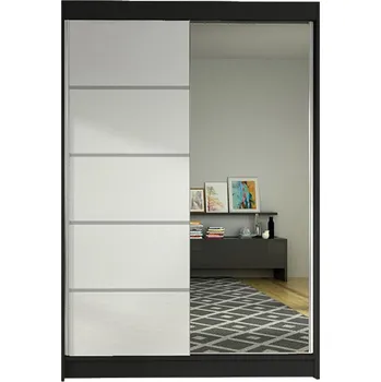 Šatní skříň Šatní skříň LINO III šířka 120 cm - černá/bílá