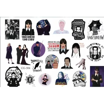 Odstranitelné tetování Dětské dočasné tetování - THE ADDAMS FAMILY - WEDNESDAY 2 (Značka: TAKARA TOMY)