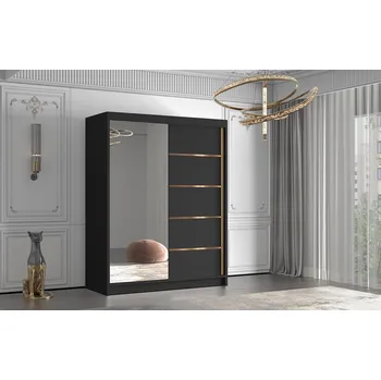 Šatní skříň ankon Flavio III 150 cm černá