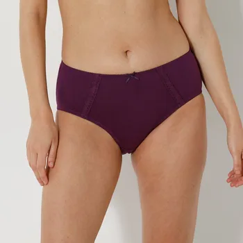 Kalhotky Blancheporte Sada 2 bavlněných kalhotek maxi s ažurou švestková+fuchsie 50/52