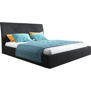 Postel Čalouněná postel KARO rozměr 140x200 cm Černá eko-kůže