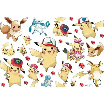 Odstranitelné tetování Dětské dočasné tetování - POKÉMON (1) - PIKACHU 5 (Značka: TAKARA TOMY)