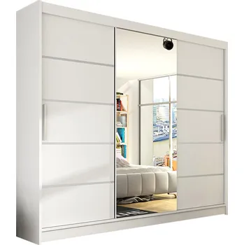 Šatní skříň ankon ASTON VI 250 cm Bílá