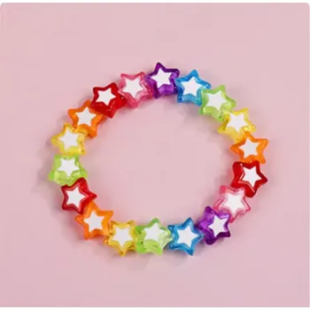 Náramek Duhový náramek na gumičce - HVĚZDIČKY (Značka: MAKERSLAND)