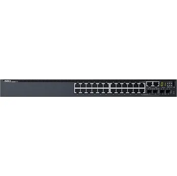 Switch Dell Networking S3124, L3, 24x 1GbE, 2xCombo, 2x 10GbE SFP+ fixed ports, Stacking, IO to PSU airflow, 1x AC PSU