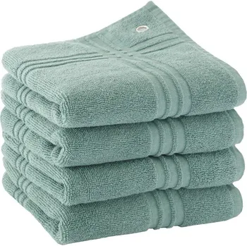 Utěrka Blancheporte Sada 4 čtvercových froté ruřníků na ruce, s očkem eukalyptus