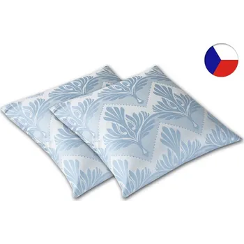 Dekorativní polštářek Damaškový dekorační polštářek 40x40 EXCELLENT DIAMANT Podzimní listy modré