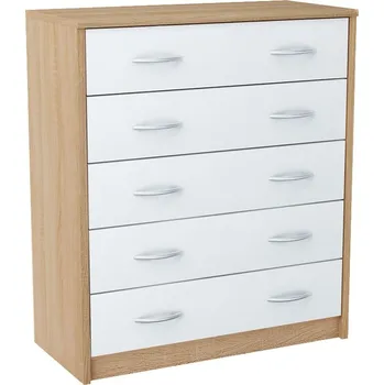 Šatní skříň Botník JULIA K5 Bílá/dub sonoma