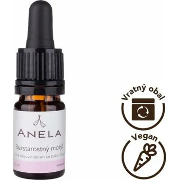 Pleťové sérum Anela Vzoreček Olejové sérum se zlatou řasou pro suchou/citlivou pleť Bezstarostný motýl 5 ml