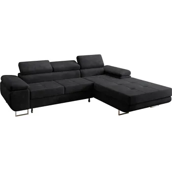 Obývací pokoj Rohová rozkládací sedací souprava 270 DEE Pravá Černá