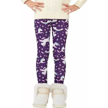 Zateplené termo legíny - FIALOVÉ - JEDNOROŽEC (4-5 let) (Značka: BAYWELL)