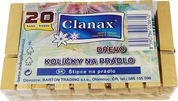 Kolíček na prádlo Clanax Kolíčky na prádlo dřevěné přírodní 20 ks