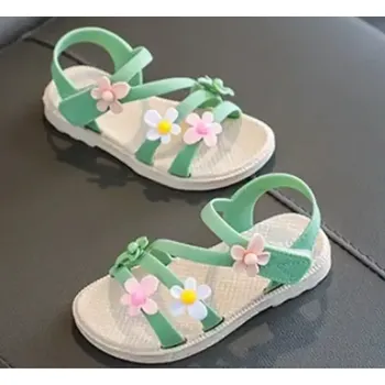 Dívčí sandály Sandálky kytičky - ZELENÉ (18-24 m) (Značka: NOEN)