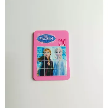 Kapesní posuvné puzzle 4 x 4 - LEDOVÉ KRÁLOVSTVÍ - Anna a Elsa - růžové (Značka: DATGO)