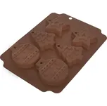 Forma silikonová Vánoce 6 tvarů hnědá 23x17x1,5 cm