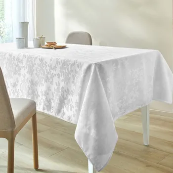 ubrus Blancheporte Žakárový ubrus s motivem lístků, zn. Colombine bílá 180x240 cm, ovál