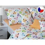 Saténové dětské povlečení do postýlky 90x135, 40x60 GEON Sovičky multicolor