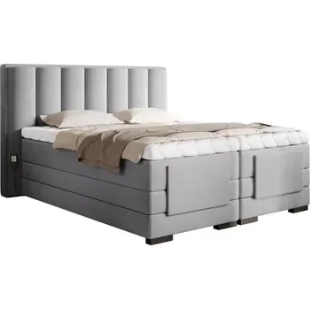Postel Kontinentální postel VENETA boxspring s elektrickým polohováním 200X180, šedá (Sola 04)