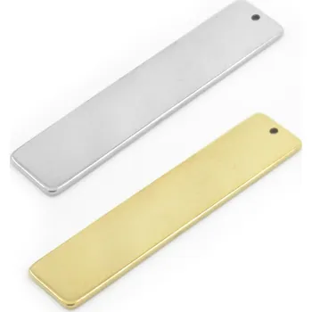 Materiál na výrobu šperku Nerezový tag 40x9x1mm - 1Ks - Nerez SL