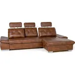 kožená moderní sedací souprava DIOR LUX s rozkladem, pravá, hnědá (s-12)