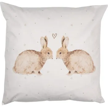 Dekorativní polštářek Povlak na polštář na polštář s motivem zajíčků Bunnies in Love – 45x45 cm