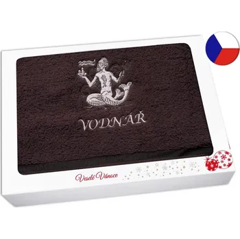 Ručník Vánoční dárkové balení ručníku Znamení Vodnář tmavě hnědá/hnědá