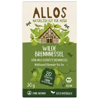 Čaj Allos Bylinný čaj divoká kopřiva 20 x 1,5 g bio