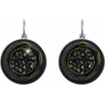 Náušnice JSB bijoux s.r.o. Ocelové náušnice klapky kruh s vyplněným středem krystaly Swarovski Tabac