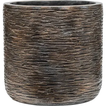 Květináč Baq Universe Wrinkle Cylinder Bronze Ø 28 cm / V 27 cm