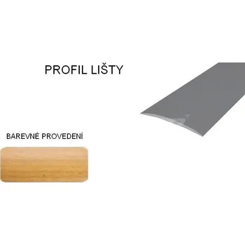 přechodová lišta A 71 PŘECHODOVÉ LIŠTY - SAMOLEPÍCÍ, šíře 80 mm Barva: Buk, Zvolte délku: 200 cm