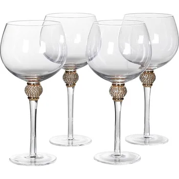 Luxusní skleněné poháry Caroline zlatá sada 4 skleniček